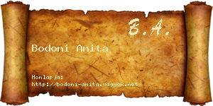 Bodoni Anita névjegykártya